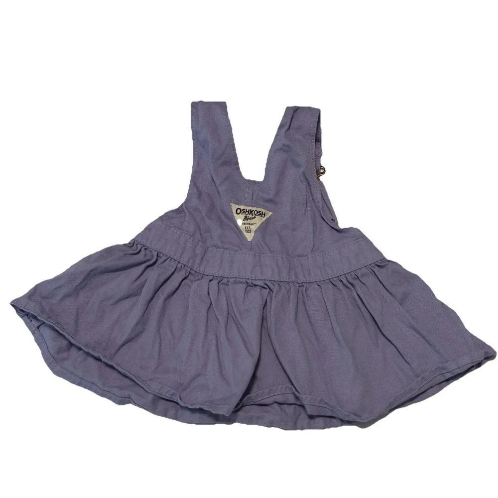 OSHKOSH BABY B'GOSH Periwinkle Purple‎ Overall Vestbak Dress 3 Months